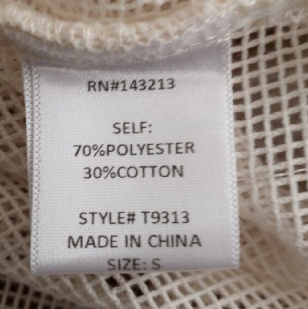 Lilyful Beige Sheer Mesh Button-Down Shirt Sz.S EUC. - Picture 9 of 10